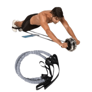 SPORT HOME دكتوة بطن مزدوجة العجلات + حبل سحب